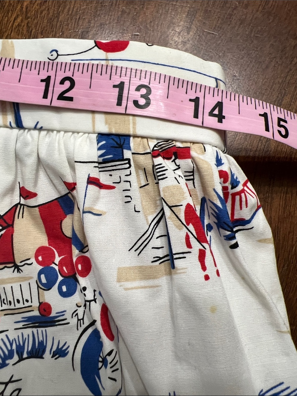 Brooks Brothers Cream Skater Skirt with Red & Blue Nautical Print - Picture 7 of 12